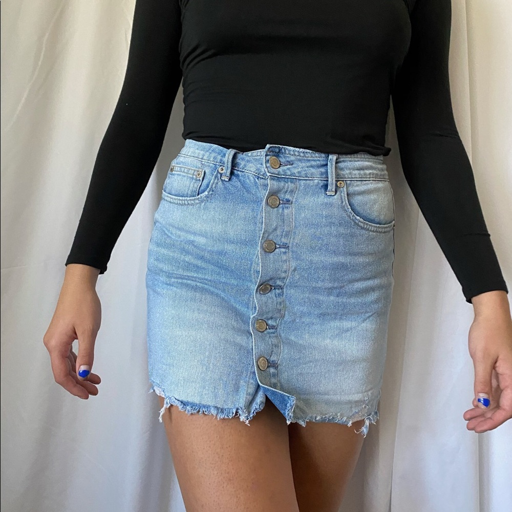 Button up Denim Skirt